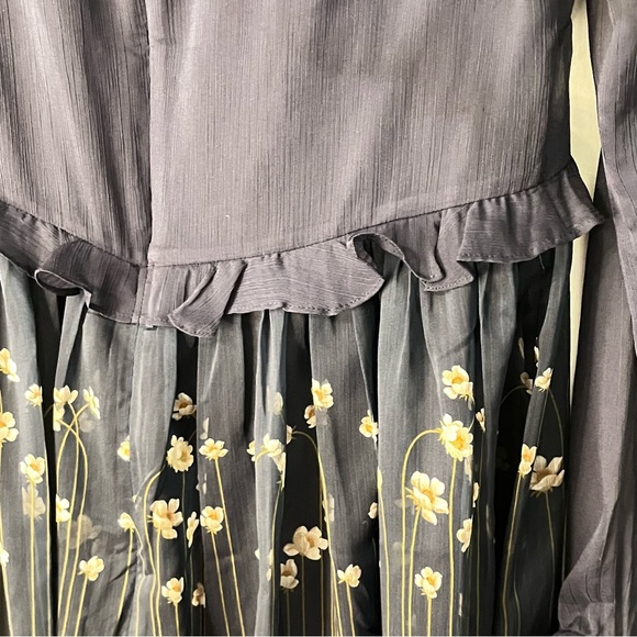 NWOT Ted Baker London Pearl Floral Long Sleeve Minidress in Navy - Size 3 US 8 - Picture 8 of 11